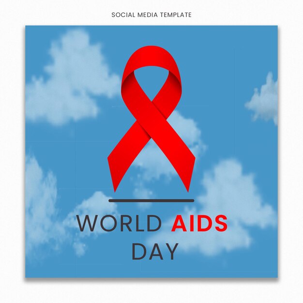 World aids day social media template for instagram post feed