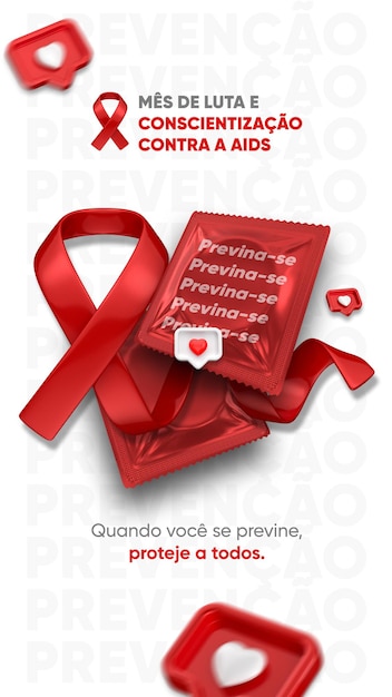 PSD modello di social media per la giornata mondiale dell'aids