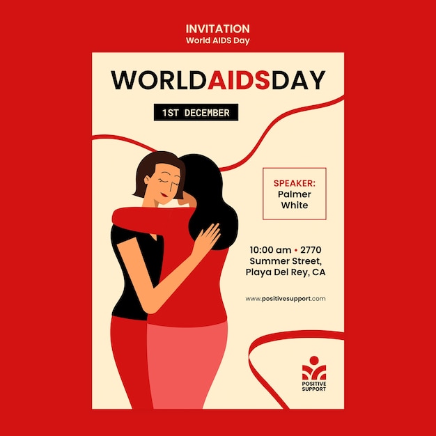 World aids day template design