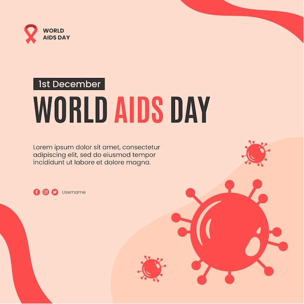 World Aids Day with Virus Social Media Post Template