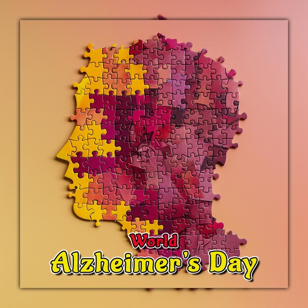 PSD world alzheimers day human brain alzheimer disease for social media post