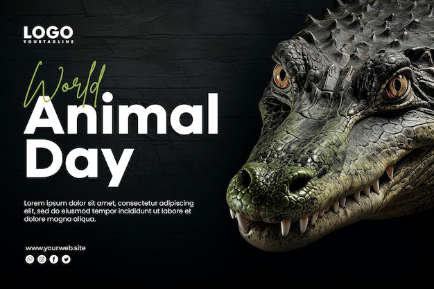 World animal day background banner and social media posts