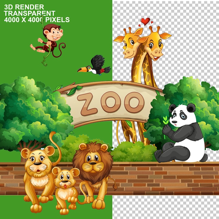 PSD 世界動物デー地球上の野生動物psdpng