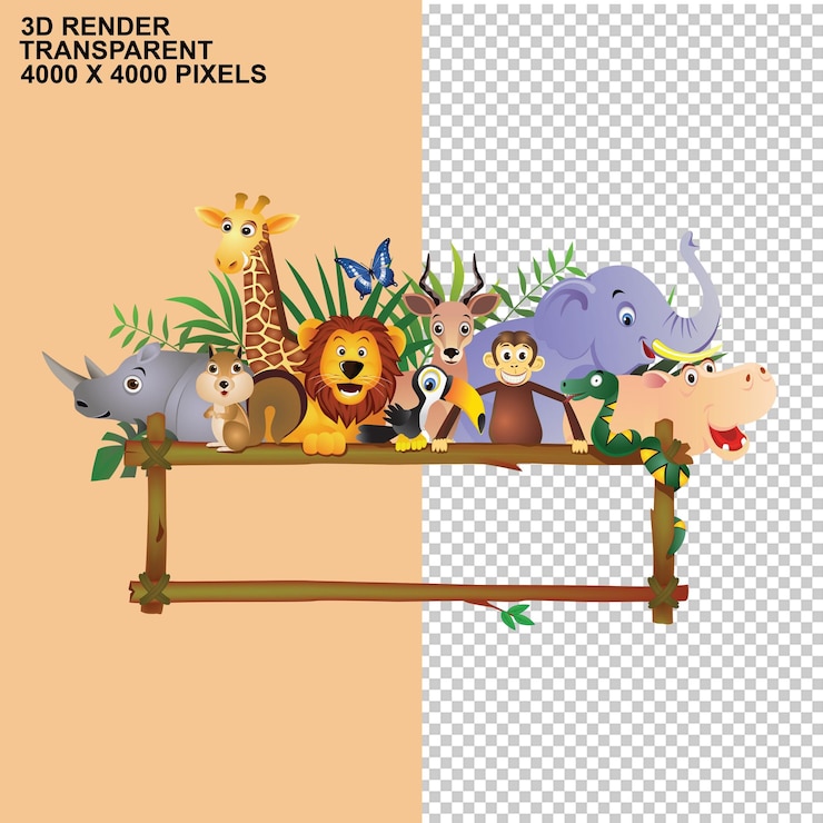 PSD 世界動物デー地球上の野生動物psdpng