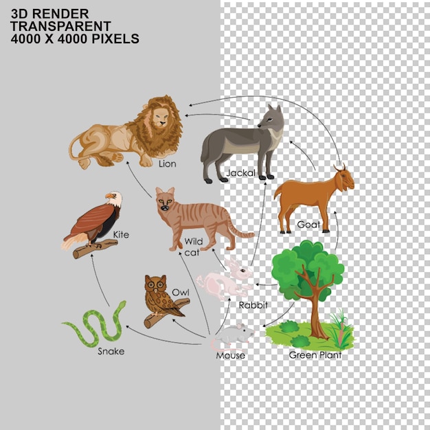 PSD 世界動物デー地球上の野生動物psdpng