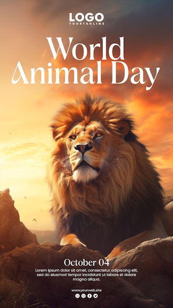 PSD world animal day poster