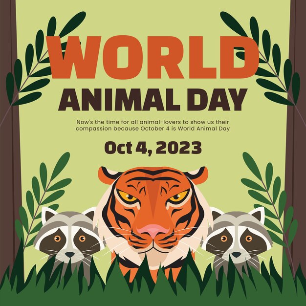 PSD world animal day poster