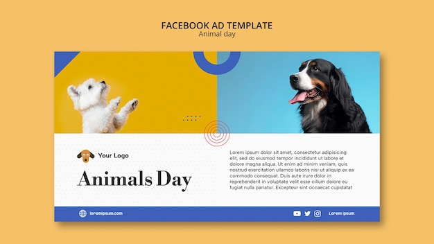 PSD modello di promozione sui social media della giornata mondiale degli animali