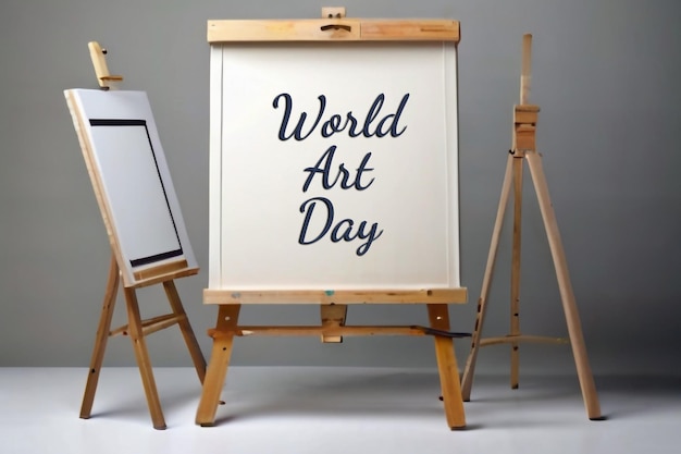 PSD world art day awesome banner with canvas