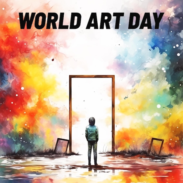World art day background design