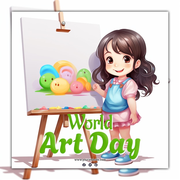 PSD world art day background