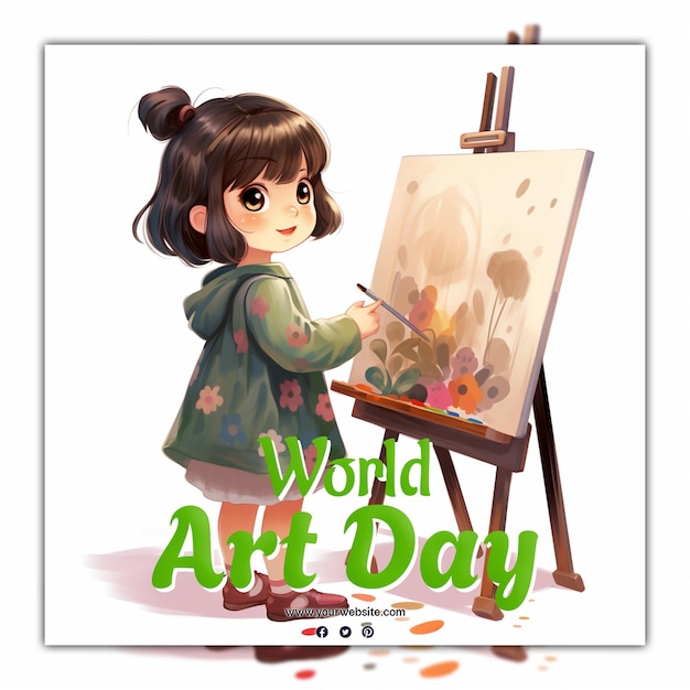 PSD world art day background