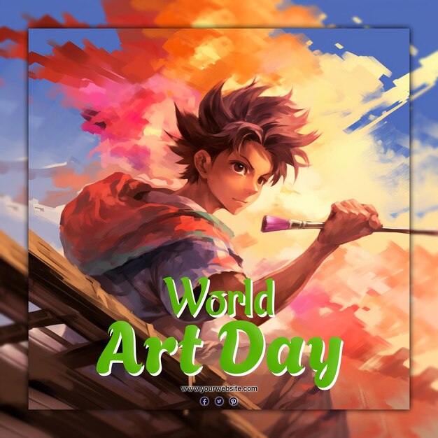 PSD world art day background