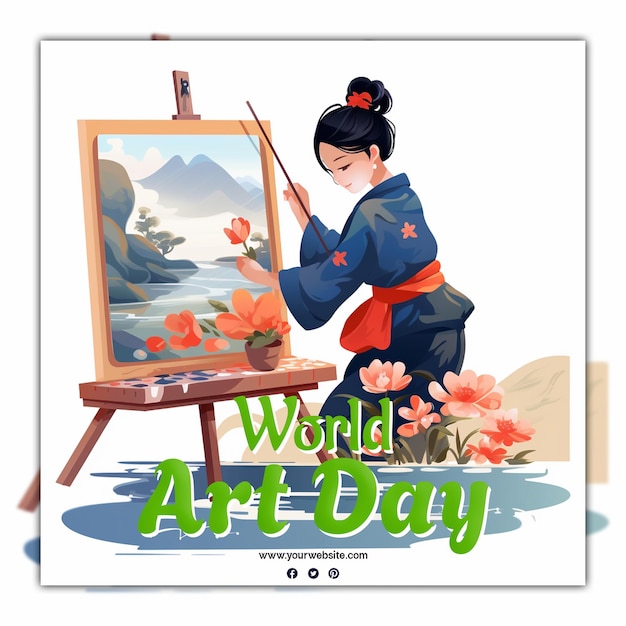 PSD world art day background