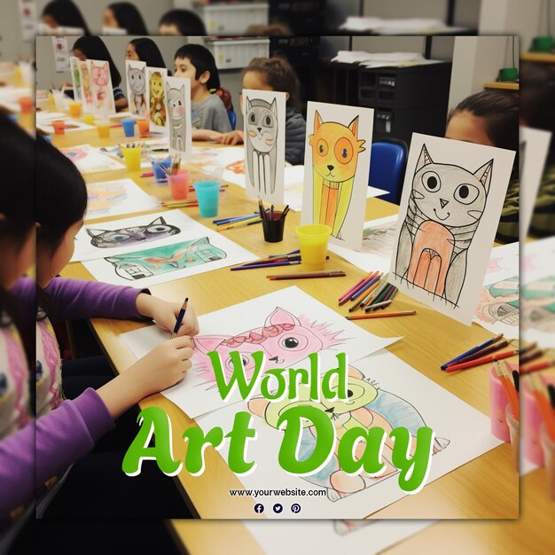 World art day background