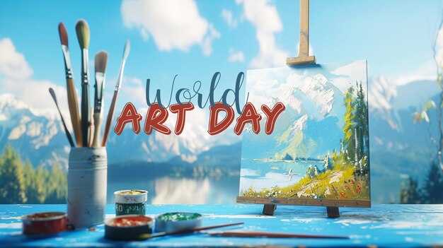 PSD world art day banner