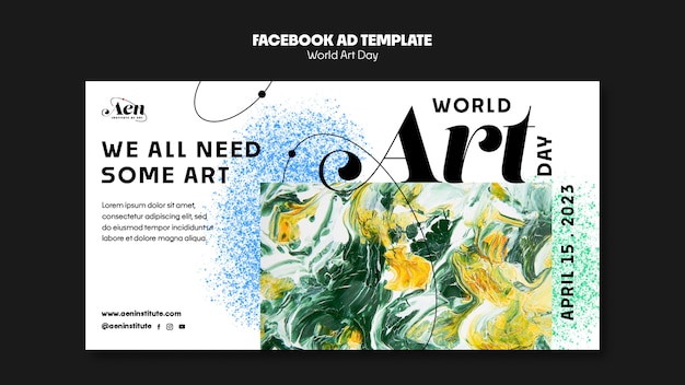 PSD world art day celebration facebook template