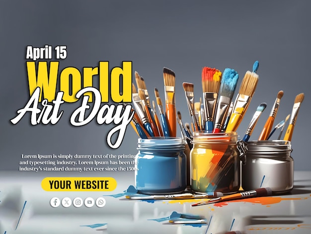 PSD world art day social media banner