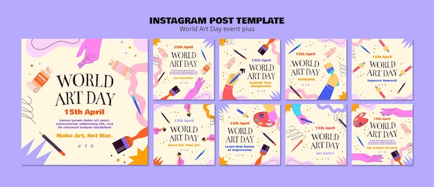 World art day template design