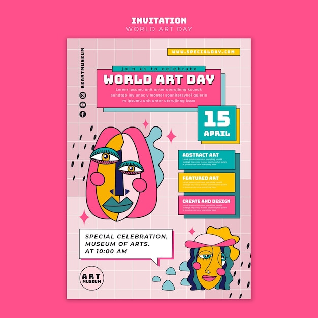 world art day template design