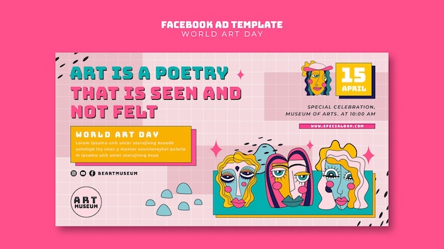 PSD world art day template design