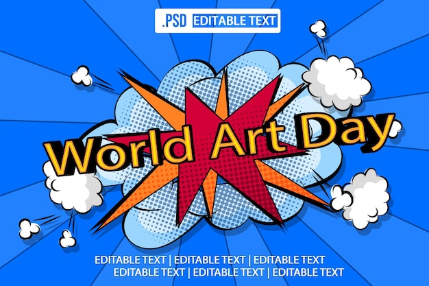 PSD world art day text style effect