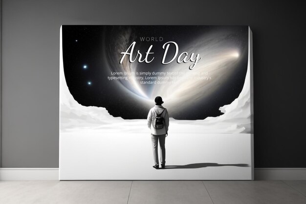 PSD world art day unique banner design template