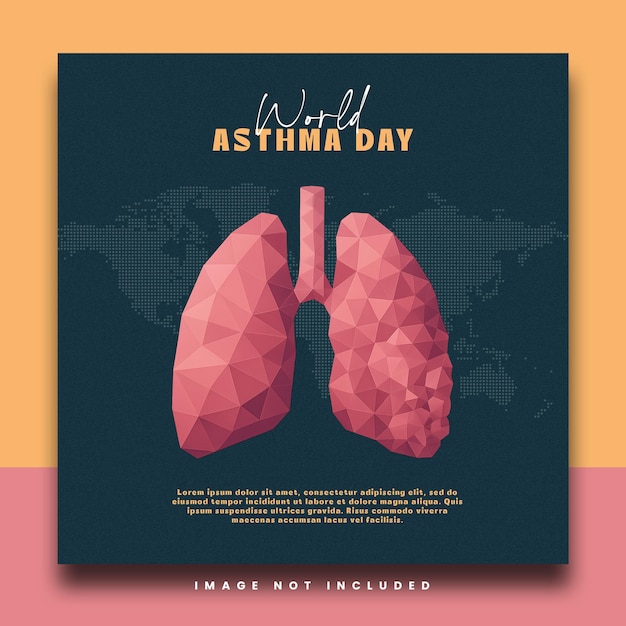 world asthma day awareness poster psd template