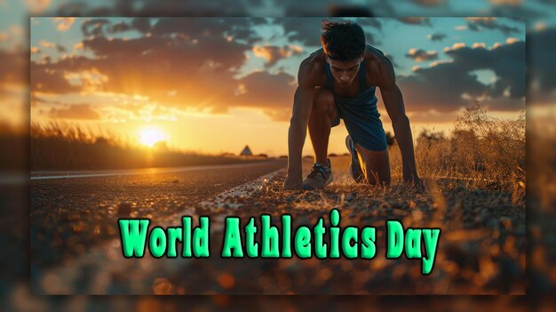 PSD world athletics day national sports day background