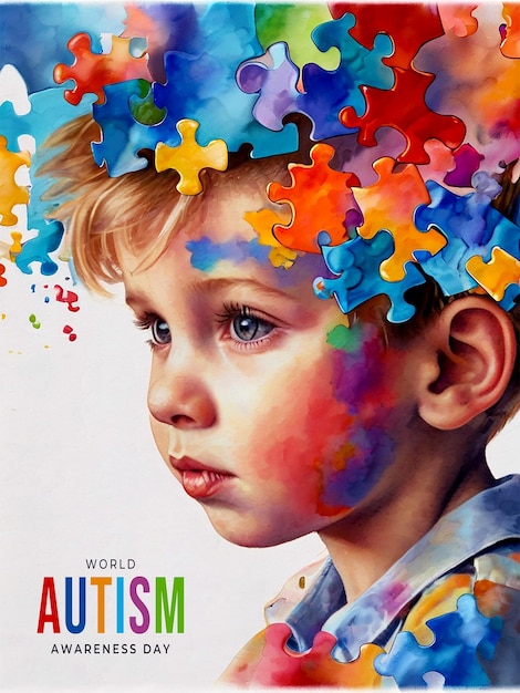 PSD background della giornata mondiale della consapevolezza sull'autismo