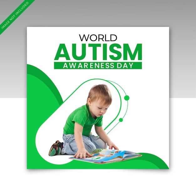 PSD world autism awareness day social media banner template