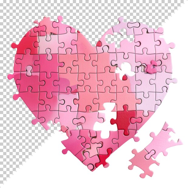 PSD world autism awareness day with puzzle pieces isolated on a transparent background