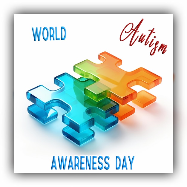 World autism awareness day with puzzle pieces