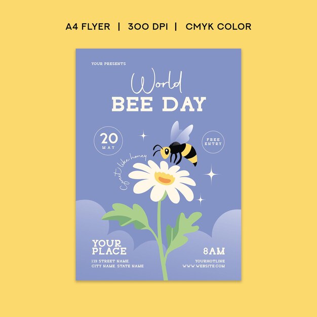 PSD world bee day flyer