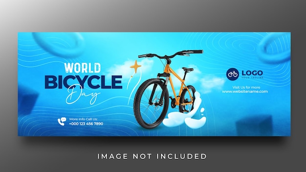 PSD world bicycle day banner template