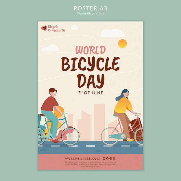 PSD world bicycle day celebration template