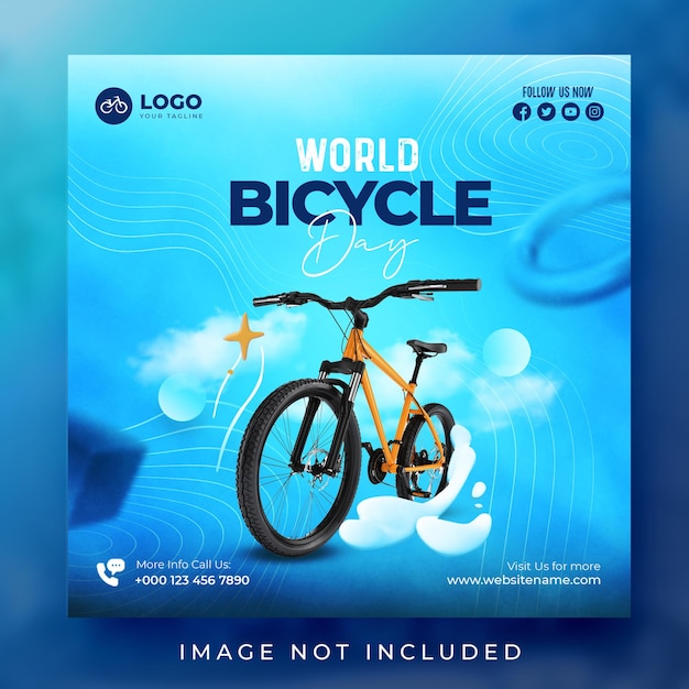 PSD 世界自転車デーソーシャルメディアinstagram投稿バナーテンプレート