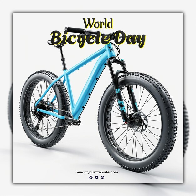 PSD world bicycle day for social media post