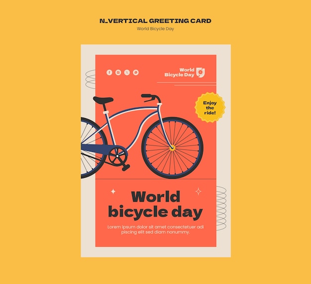 PSD disegno del modello della giornata mondiale della bicicletta