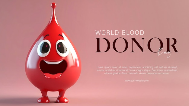 PSD Концепция плаката всемирного дня донора крови