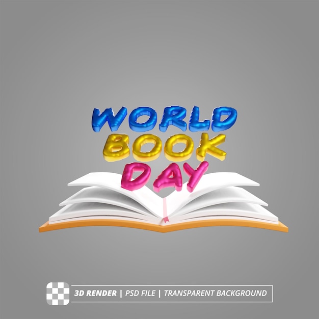 PSD giornata mondiale del libro 3d render