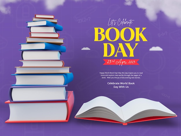 World book day celebration banner template