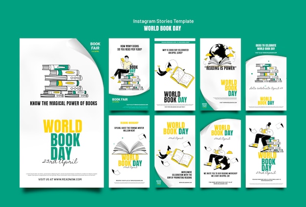 PSD world book day celebration instagram stories