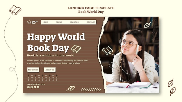 PSD world book day home page template