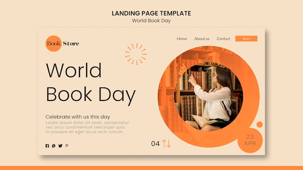 Modello di home page della giornata mondiale del libro