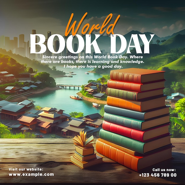 PSD world book day poster design