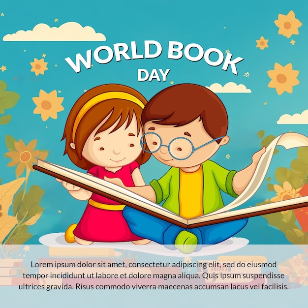 PSD world book day psd designed to greeting or celebrate