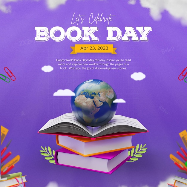 World book day social media post template