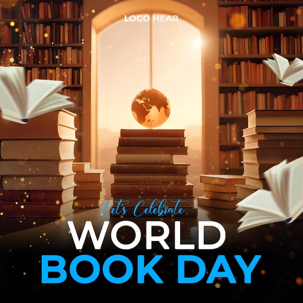 PSD world book day social media post template