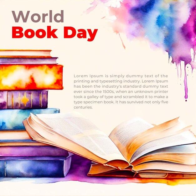 PSD world book day social media post world book day